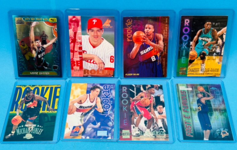 Photo 1 of 698639…8 Rookie cards in hard plastic sleeves 