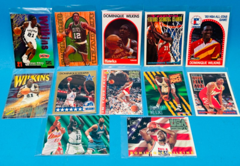 Photo 1 of 698644…12 Dominique Wilkins cards in plastic sleeves 