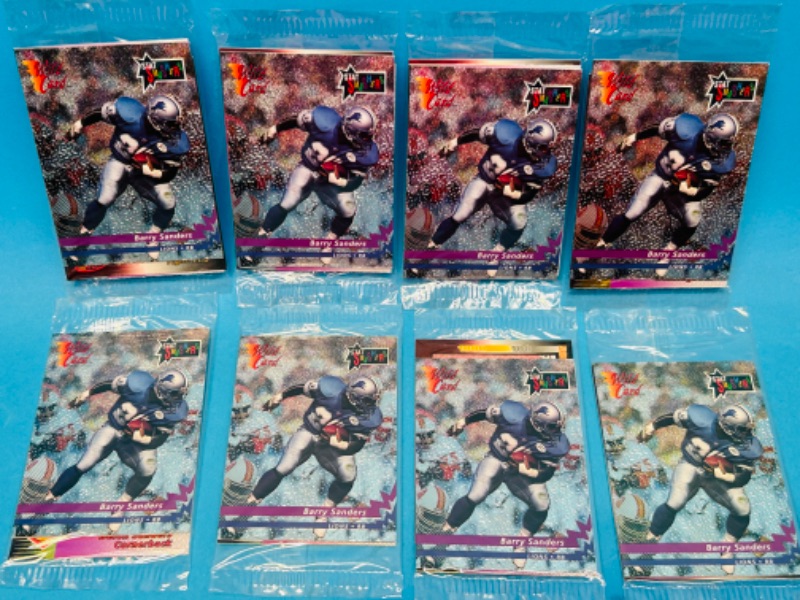 Photo 1 of 698646… 8 sealed NFL wild card packs of cards- 4 different stat smashers cards in each