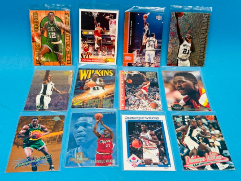 Photo 1 of 698648… 12 Dominique Wilkins cards in plastic sleeves 