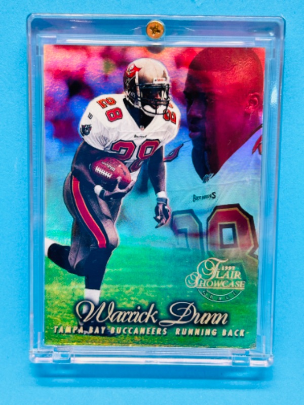 Photo 1 of 698649…Flair Showcase Warrick Dunn rookie card in hard plastic case