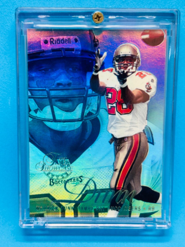 Photo 1 of 698653…Flair showcase Warrick Dunn rookie card in hard plastic case 