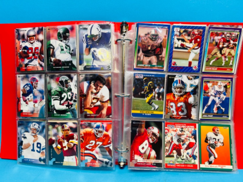 Photo 11 of 698657…216 mixed football trading cards in binder 