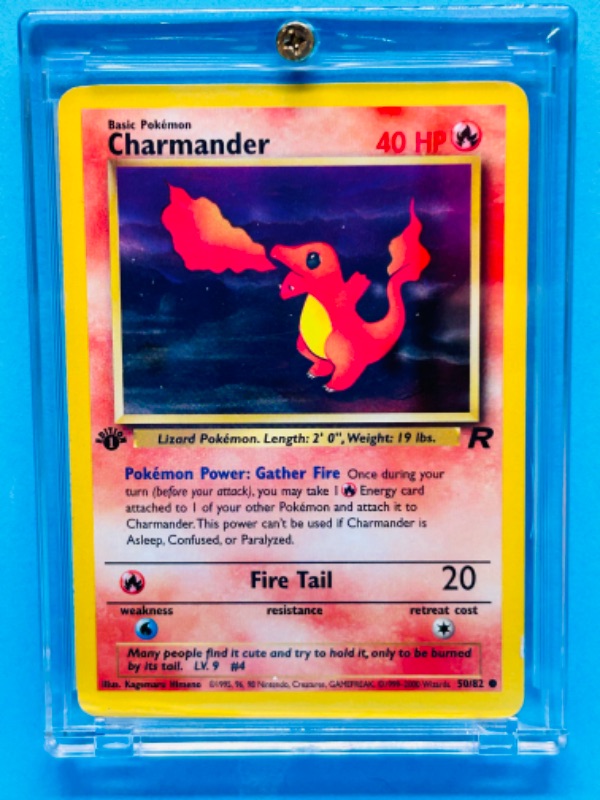 Photo 1 of 698662…Pokémon Charmander card 50/82  in hard plastic case