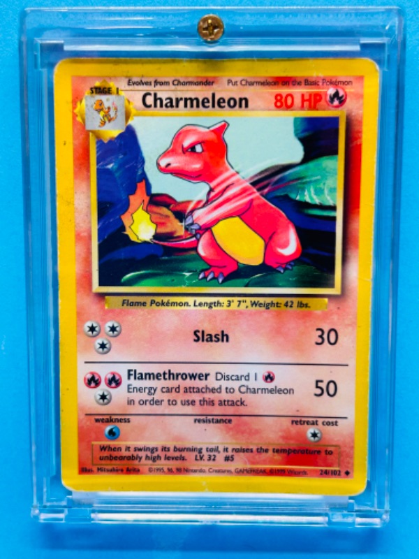 Photo 1 of 698668…Pokémon Charmeleon card 24/102  in hard plastic case