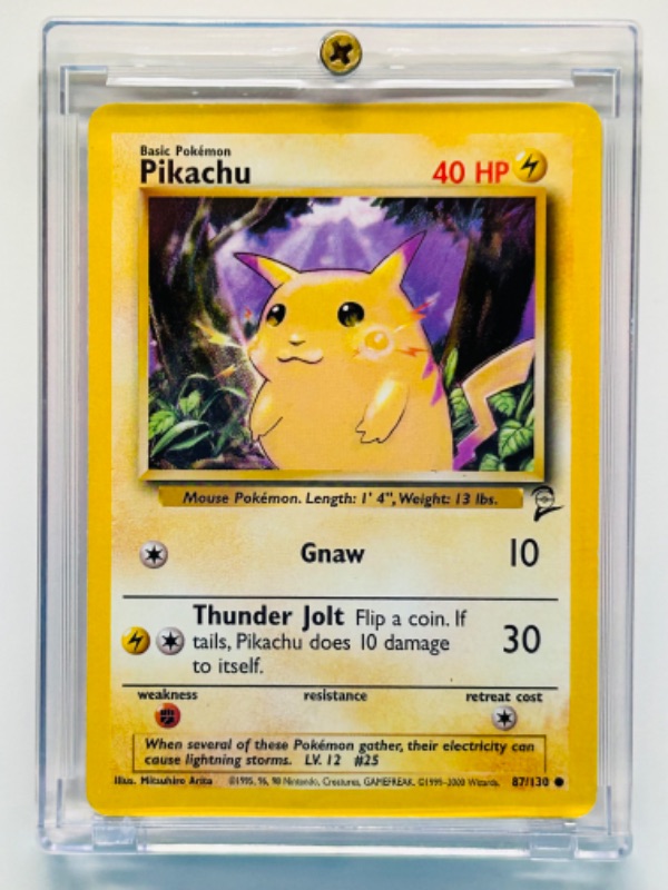 Photo 4 of 698669…Pokémon Pikachu card 87/130  in hard plastic case