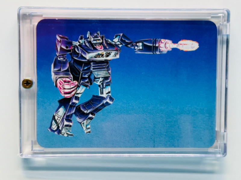 Photo 1 of 698680…1985 transformers Shockwave card 122 series 1  in hard plastic case