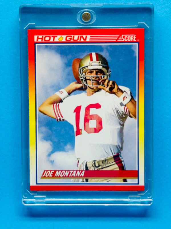 Photo 1 of 698684…score Hot Gun Joe Montana card 311 in hard plastic case 