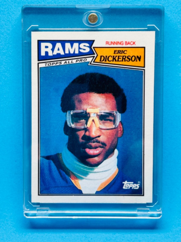 Photo 1 of 698686…topps Eric Dickerson card 146  in hard plastic case 