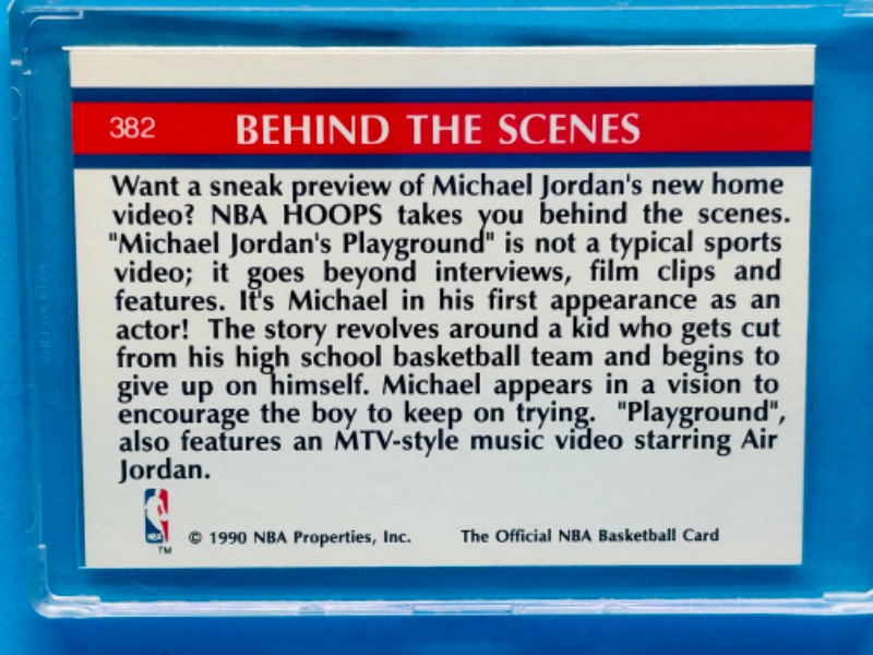 Photo 2 of 698688…NBA Hoops Michael Jordan‘s playground card 382  in hard plastic case 