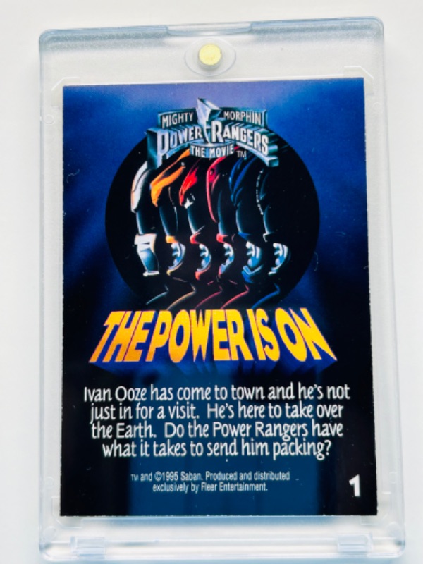 Photo 2 of 698692…1995 Mighty Morphan Power Rangers the movie card 1  in hard plastic case 