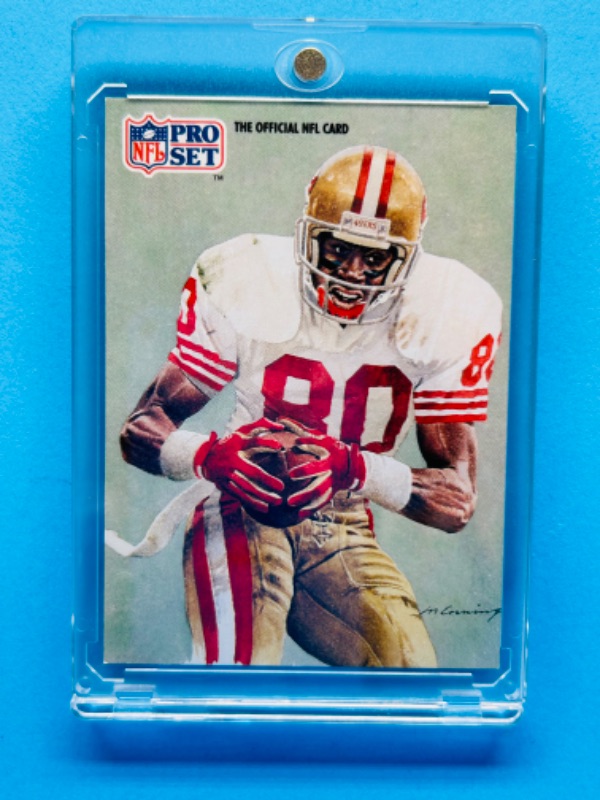 Photo 1 of 698693…NFL Pro Set Jerry Rice card 379  in hard plastic case 