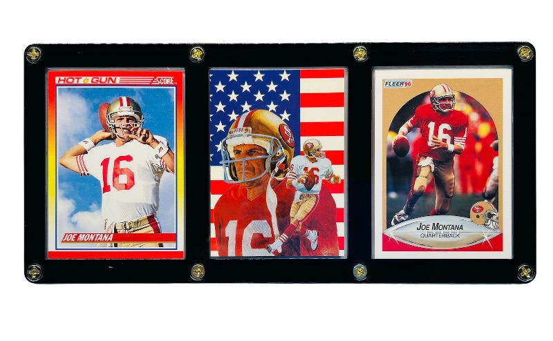 Photo 1 of 698698…3 Joe Montana cards in case