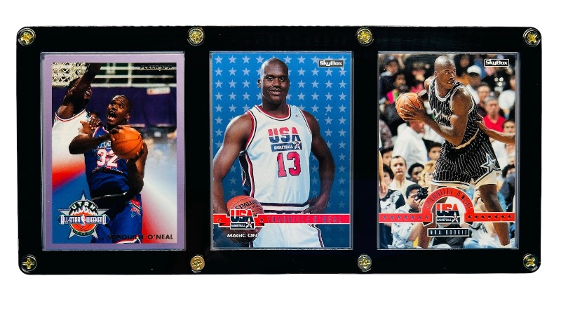 Photo 1 of 698699…3 Shaquille O’Neal cards in case