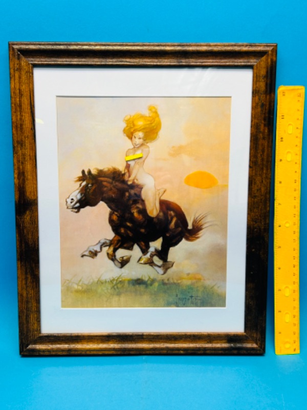 Photo 1 of 698717…1993 framed Frazetta art print 14 x 11”