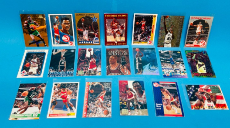 Photo 1 of 698761…20 Dominique Wilkins trading cards in plastic sleeves 