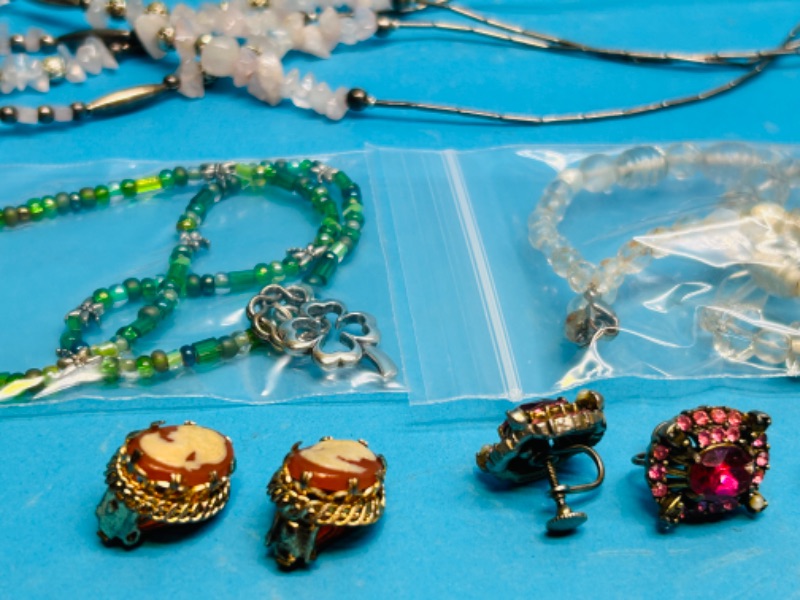 Photo 2 of 698778…vintage clip earrings and costume necklaces and pieces 