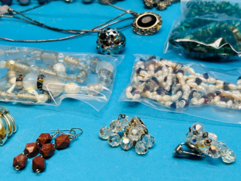 Photo 1 of 698778…vintage clip earrings and costume necklaces and pieces 