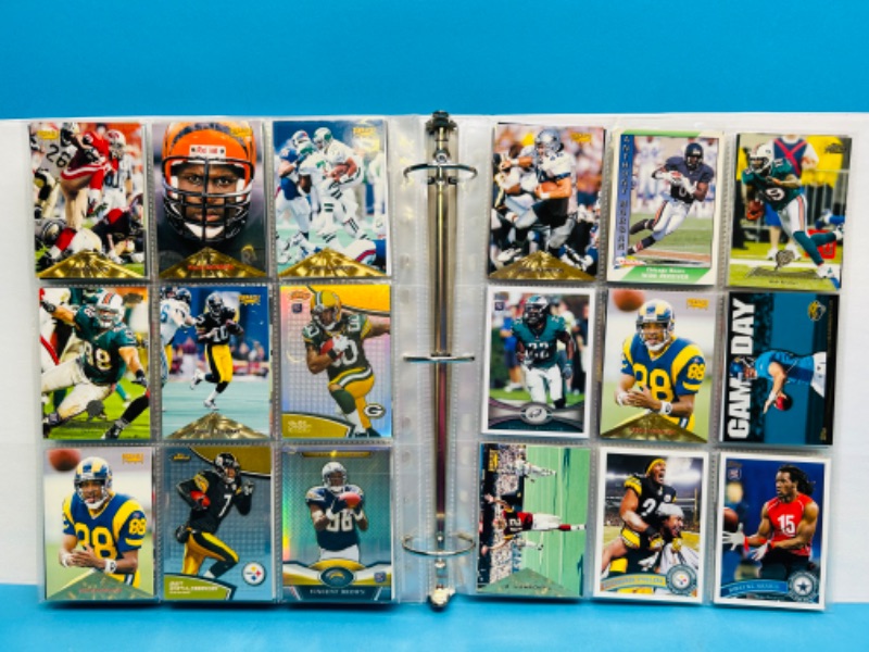 Photo 7 of 698786…306 mixed football trading cards in binder- several refractor cards