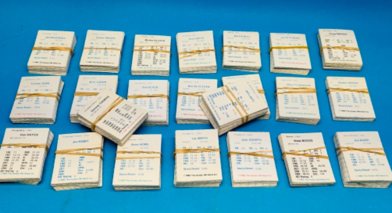 Photo 3 of 698789…hundreds of 1984 baseball statis cards