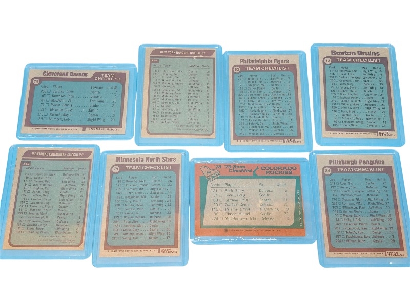 Photo 1 of 698798…vintage hockey team cards from late 1970’s in hard plastic sleeves 