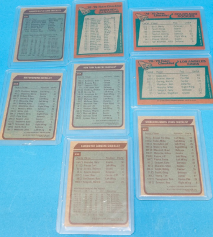 Photo 2 of 698799… vintage hockey team cards from late 1970’s in hard plastic sleeves 