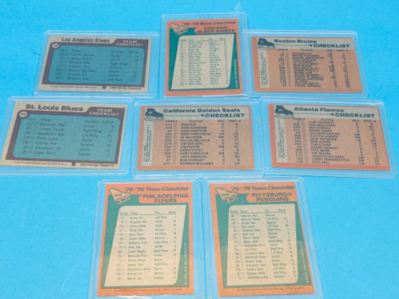 Photo 2 of 698800… vintage hockey team cards from late 1970’s in hard plastic sleeves 