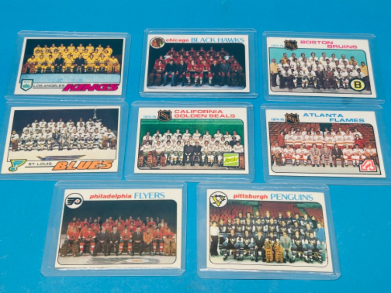 Photo 1 of 698800… vintage hockey team cards from late 1970’s in hard plastic sleeves 