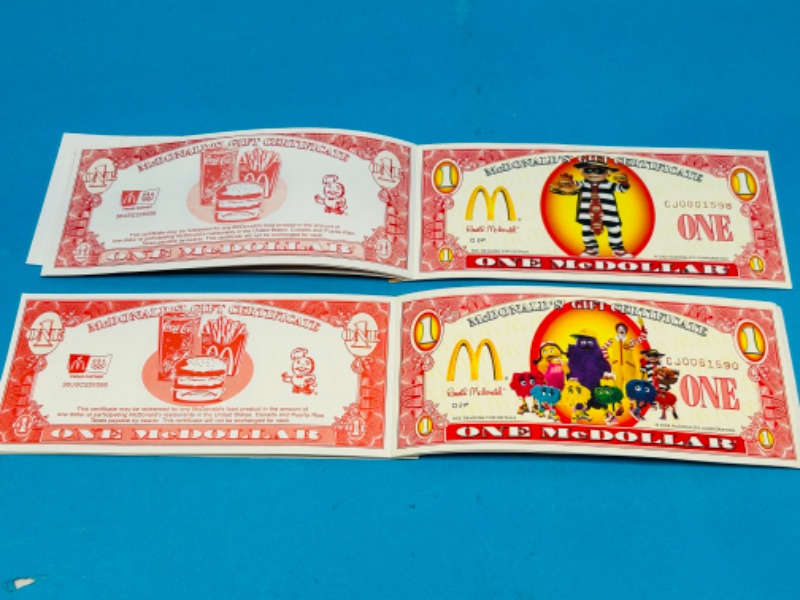 Photo 2 of 698803…2 vintage 2002 McDonald’s gift certificate booklets 