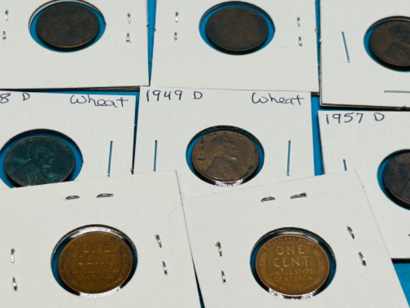 Photo 1 of 698812…9 vintage wheat pennies 