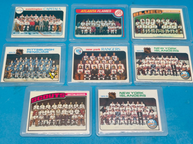 Photo 1 of 698814…8 vintage hockey team cards from the mid and late 1970’s