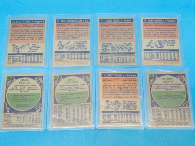 Photo 2 of 698816… 8 vintage basketball cards from the early 1970’s in hard plastic sleeves 