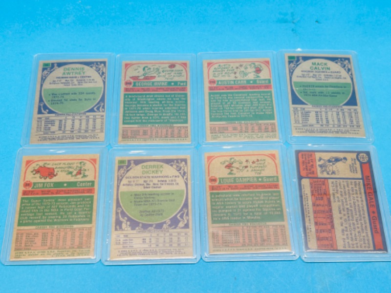 Photo 2 of 698818… 8 vintage basketball cards from the mid 1970’s in hard plastic sleeves 