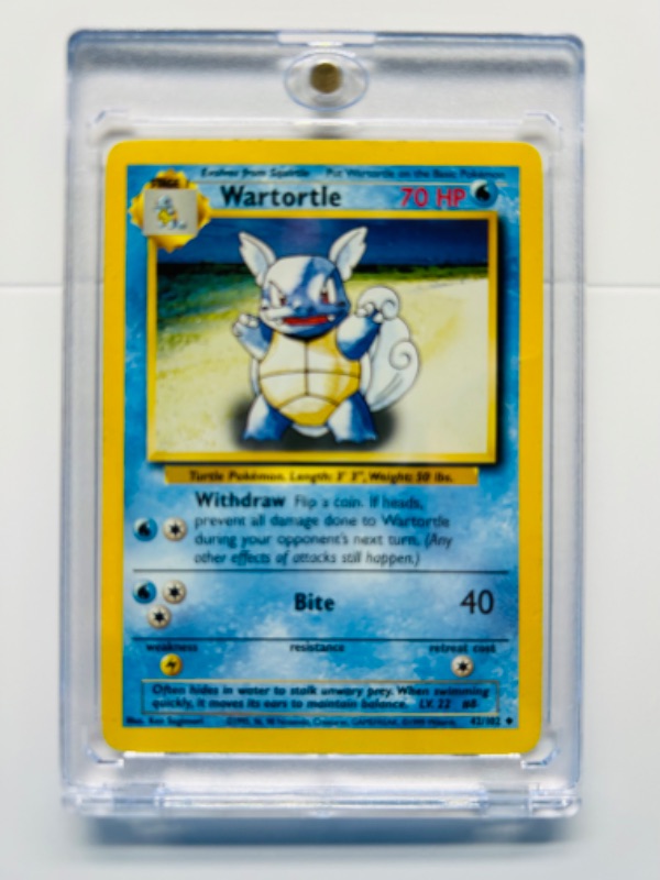 Photo 1 of 698819…Pokémon Wartortle card 42/102 in hard plastic case 