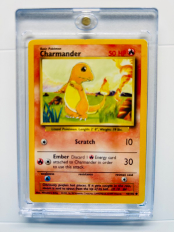 Photo 1 of 698823…Pokémon Charmander card 46/102  in hard plastic case 