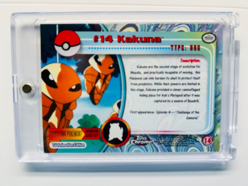 Photo 2 of 698826…topps chrome Pokémon Kakuna #14 card  in hard plastic case