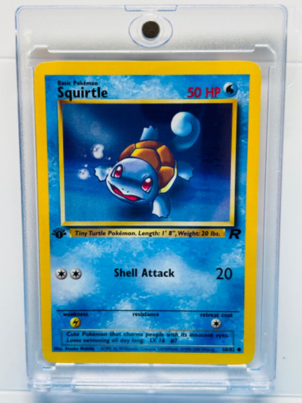 Photo 1 of 698827…Pokémon Squirtle card 68/82 in hard plastic case 