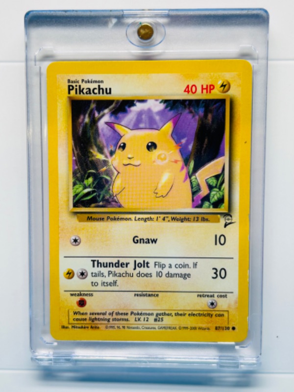 Photo 1 of 698830…Pokémon Pikachu card 87/130 in hard plastic case 