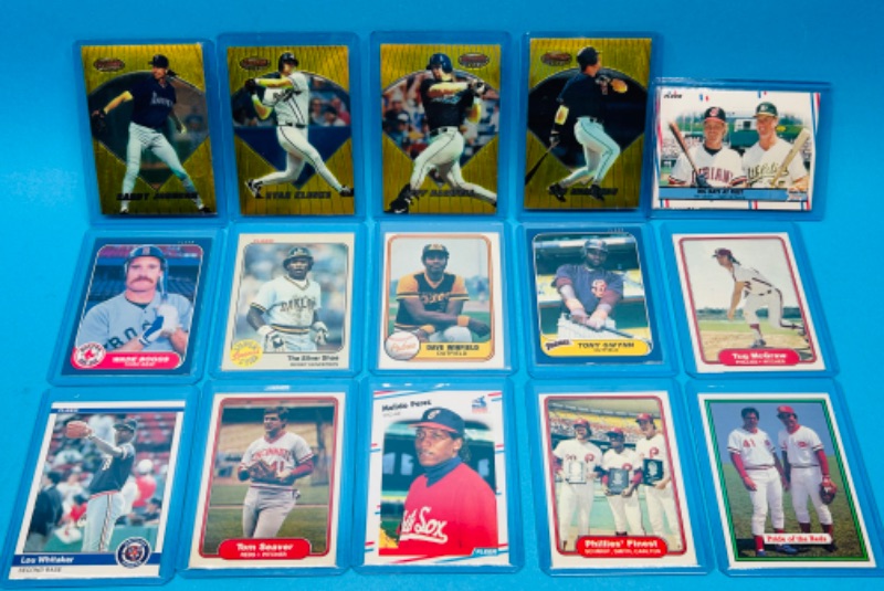 Photo 1 of 698842… 15 Baseball trading cards in hard plastic sleeves 