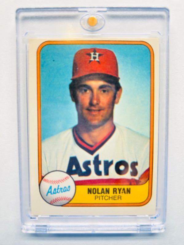 Photo 1 of 698847…Fleer 1981 Nolan Ryan card 57 in hard plastic case