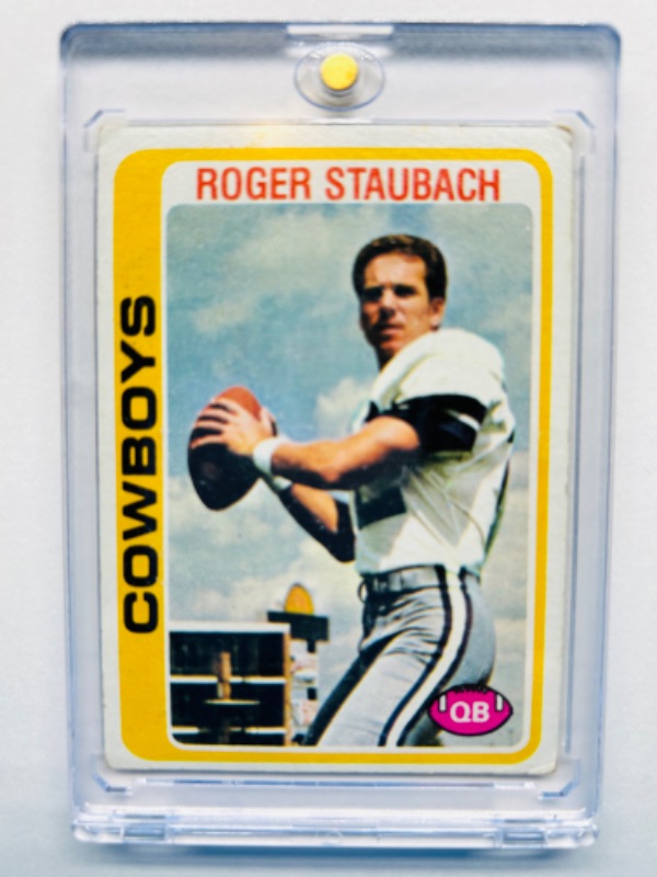 Photo 1 of 698851…Topps 1978 Roger Staubach card 290 in hard plastic case