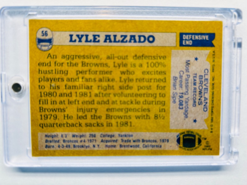 Photo 2 of 698852…topps 1982 Lyle Alzado card 56 in hard plastic case