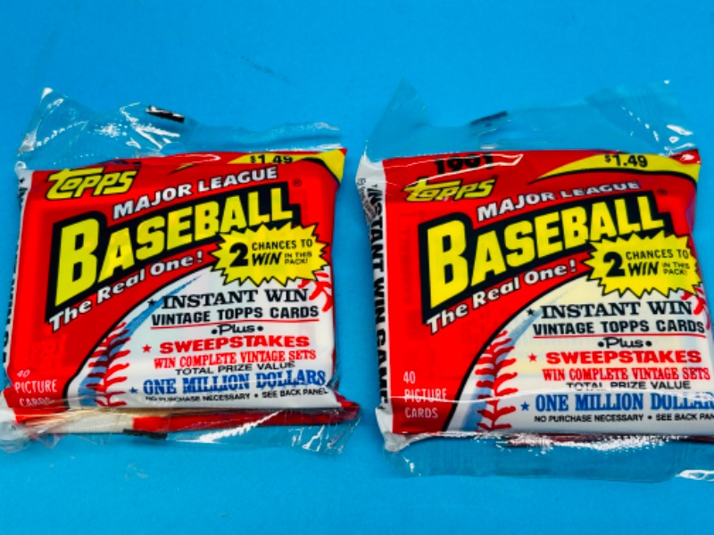 Photo 2 of 698892…2 sealed Topps 1991 baseball the real one packs-40 cards per pack