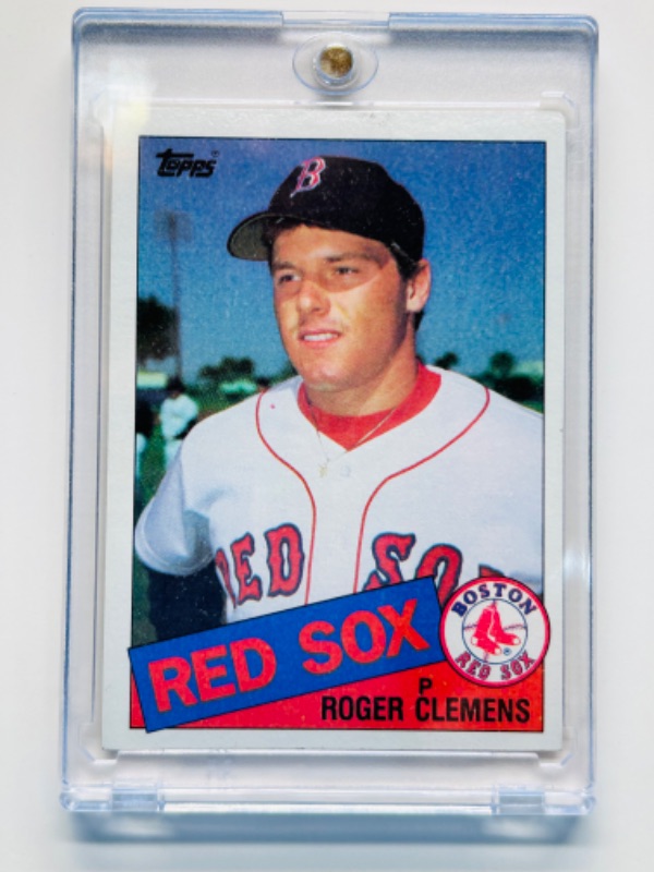 Photo 1 of 698908…topps Roger Clemens Rookie card 181 in hard plastic case 