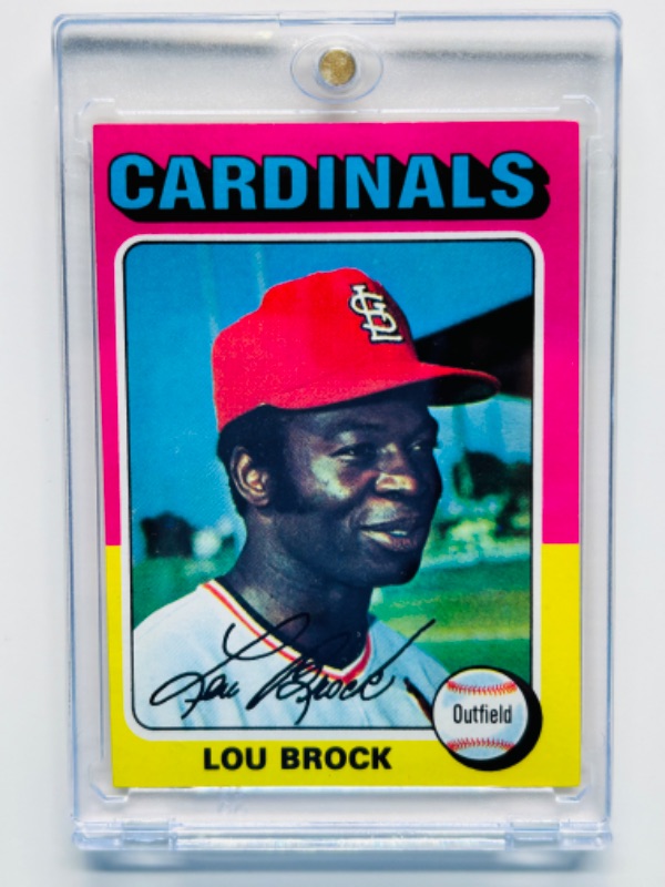 Photo 1 of 698913…Topps 1975 Lou Brock card 540 in hard plastic case 