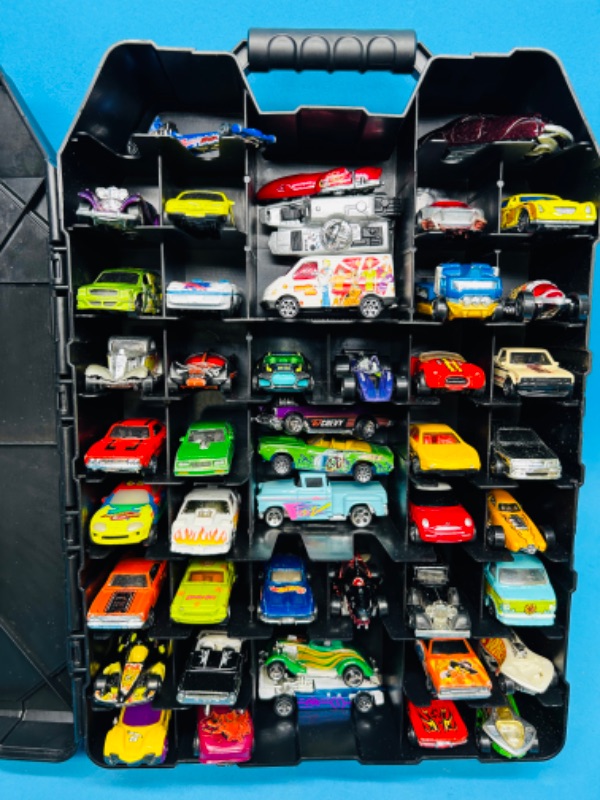 Photo 1 of 698924…46 die cast cars in hot wheels case