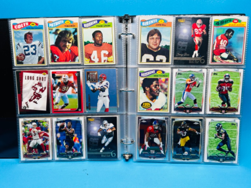 Photo 7 of 698927… 288 mixed football cards in binder - some older ones may have wear from age