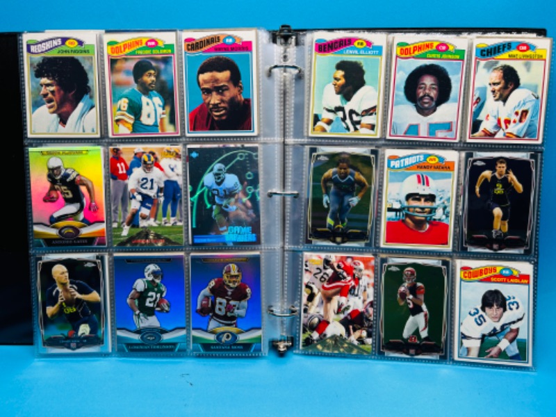 Photo 15 of 698927… 288 mixed football cards in binder - some older ones may have wear from age