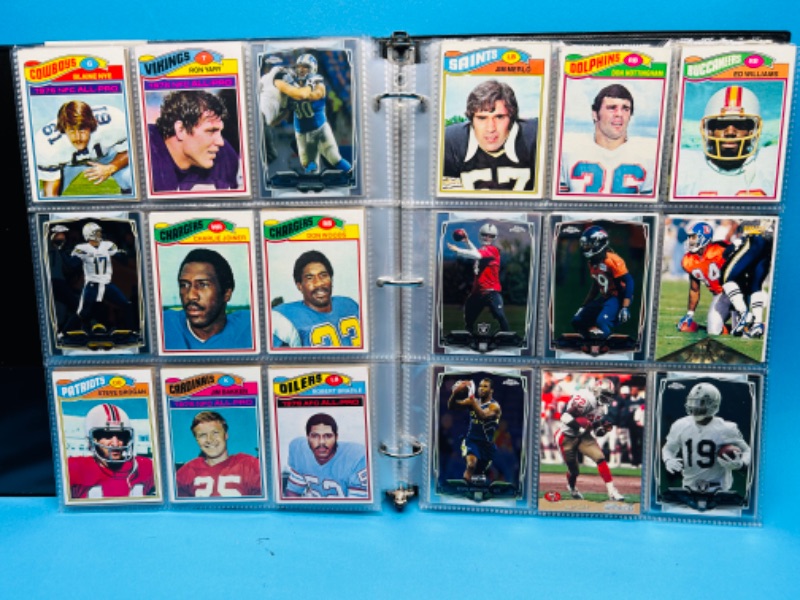 Photo 5 of 698927… 288 mixed football cards in binder - some older ones may have wear from age