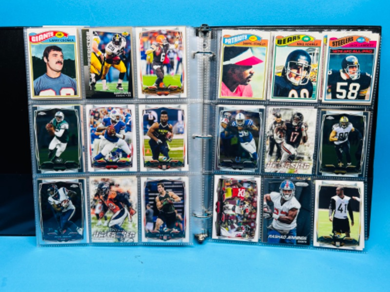 Photo 3 of 698927… 288 mixed football cards in binder - some older ones may have wear from age